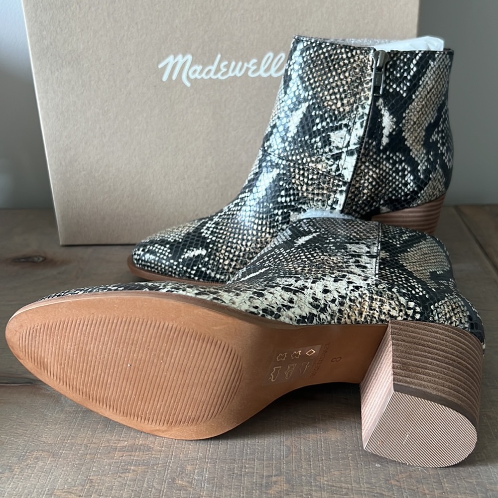 Madewell The Rosie Moonstone Multi Ankle Boots In Snake Embossed Leather - Picture 5 of 6